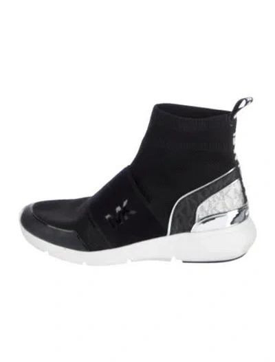 Pre-owned Michael Kors Printed Sock Sneakers In Black