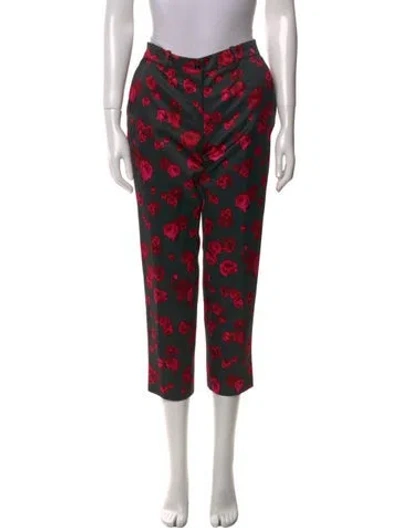 Pre-owned Michael Kors Printed Straight Leg Pants In Black