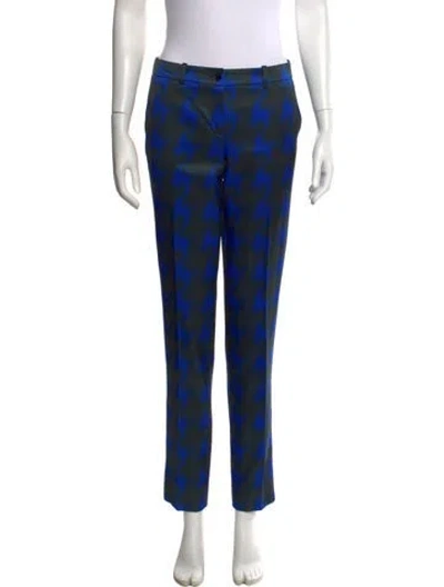 Pre-owned Michael Kors Printed Straight Leg Pants In Blue