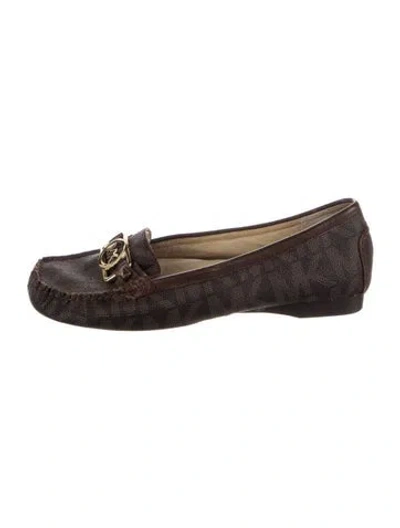 Pre-owned Michael Kors Printed Whipstitch Trim Loafers In Multi