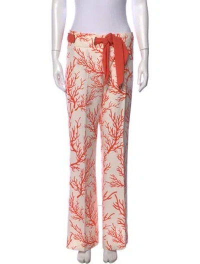 Pre-owned Michael Kors Printed Wide Leg Pants In Orange