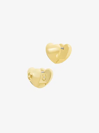 Michael Kors Puffy Heart Huggie Earrings In Gold