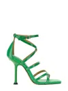 Michael Kors Leather Strappy Open Toe Pumps In Green