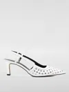 Michael Kors Alora Grommeted Leather Slingback Pump In White