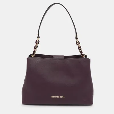 Pre-owned Michael Kors Purple Leather Sofia Satchel