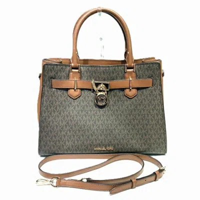 Pre-owned Michael Kors Pvc Handbag Shoulder Bag () In Brown