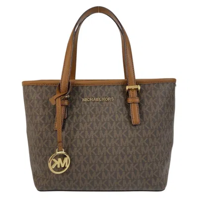 Pre-owned Michael Kors Pvc Handbag Tote Bag () In Brown