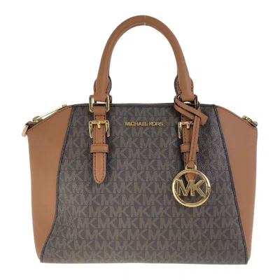 Pre-owned Michael Kors Pvc Leather Handbag () In Brown