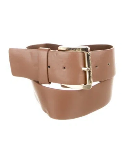 Pre-owned Michael Kors Pvc Waist Belt In Brown