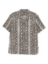 Michael Kors Python-print Short-sleeve Shirt In Gray