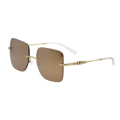 Michael Kors Quebec Mk 1150 10145a 55mm Womens Square Sunglasses In Gold