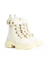 Michael Kors Quilted Buckle Boots In Neutral