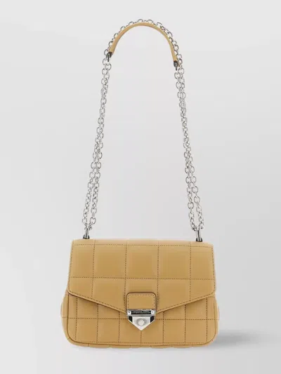 Michael Kors Quilted Chain Strap Shoulder Bag In Beige