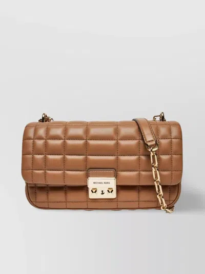 Michael Kors Quilted Chain Strap Shoulder Bags In Brown