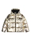 Michael Kors Logo-embossed Puffer Jacket In Gold