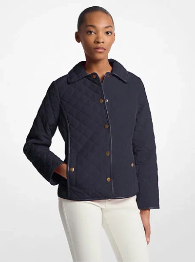 Michael Kors Quilted Jacket In Blue