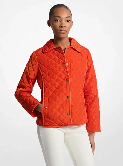 Michael Kors Quilted Jacket In Red
