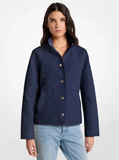 Michael Kors Quilted Logo Jacket In Blue