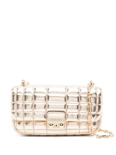 Michael Kors Quilted Metallic Shoulder Bag With Chain Strap In Gold