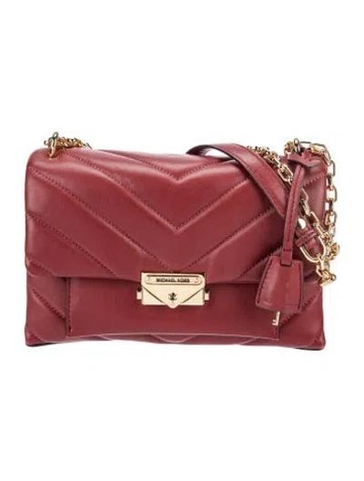 Pre-owned Michael Kors Quilted Shoulder Bag In Burgundy