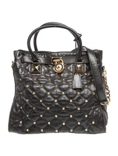 Pre-owned Michael Kors Quilted Top Handle Bag In Black