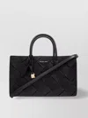 Michael Kors Quilted Top Handle Bucket Bag In Black