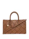 Michael Kors 'scarlett Medium' Brown Handbag With Braided Design And Top Shoulder Strap