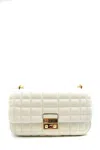 Michael Kors Quilted White Shoulder Bag With Gold-tone Hardware
