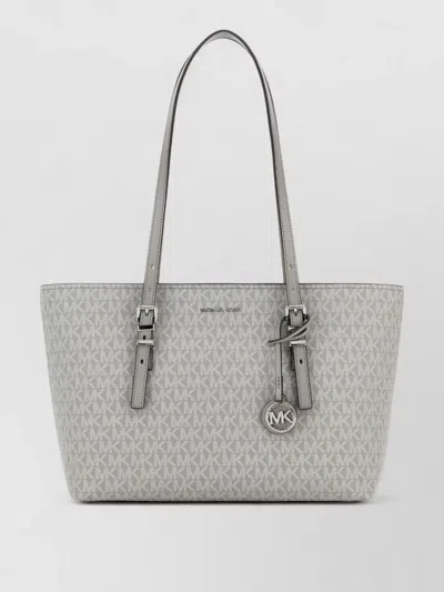 Michael Kors Quinn Canvas Shoulder Bag Buckle Charm