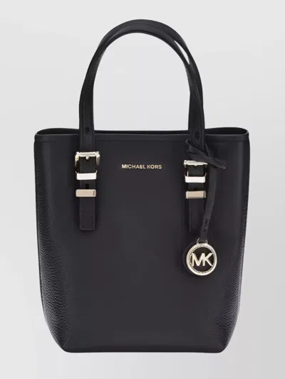 Michael Kors Quinn Compact Leather Card Holder In Black