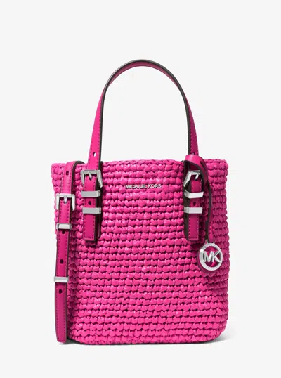 Michael Kors Quinn Extra-small Hand-crocheted Crossbody Bag In Pink