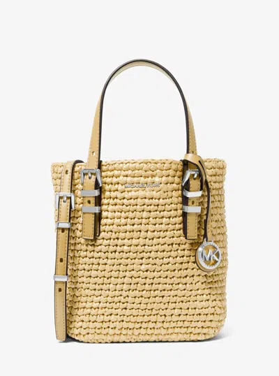 Michael Kors Quinn Extra-small Hand-crocheted Crossbody Bag In Neutral