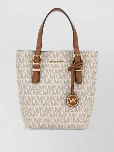 Michael Kors Quinn Handbag With Printed Canvas Design In Purple