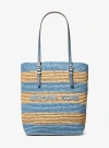 Michael Kors Quinn Large Hand-crocheted Tote Bag In Blue