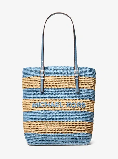 Michael Kors Quinn Large Hand-crocheted Tote Bag In Blue