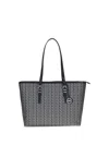 Michael Kors Quinn Large Mk2000 Logo Jacquard Tote Bag In Black