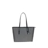 Michael Kors Quinn Large Mk2000 Logo Jacquard Tote Bag In Black
