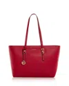 Michael Kors Quinn Large Pebbled Leather Tote Bag In Red