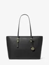 Michael Kors Quinn Large Pebbled Leather Tote Bag In Black