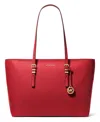Michael Kors Quinn Large Pebbled Leather Tote Bag In Red