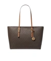 Michael Kors Quinn Large Signature Logo And Leather Tote Bag