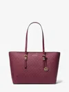 Michael Kors Quinn Large Signature Logo And Leather Tote Bag In Multi
