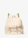 Michael Kors Quinn Medium Faux Fur Backpack In White