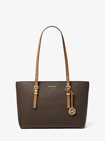 Michael Kors Quinn Medium Signature Logo And Leather Tote Bag
