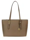 Michael Kors Structured "quinn" Tote Bag With Buckle Detail In Gray