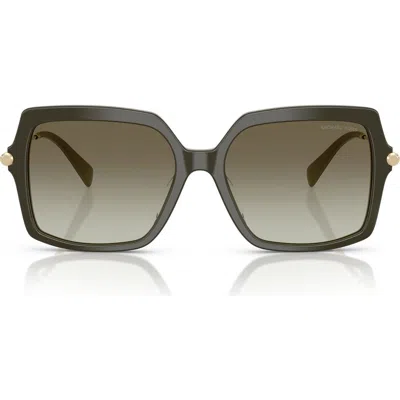 Michael Kors Quogue 57mm Square Sunglasses In Red