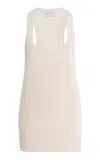Michael Kors Racer Back Cashmere-linen Tank Top In Neutral
