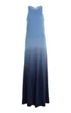 Michael Kors Racerback Ombre Cashmere Maxi Dress In Blue