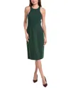 Shop Michael Kors Racerback Wool-blend Sheath Dress In Green