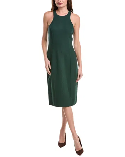 Michael Kors Racerback Wool-blend Sheath Dress In Green